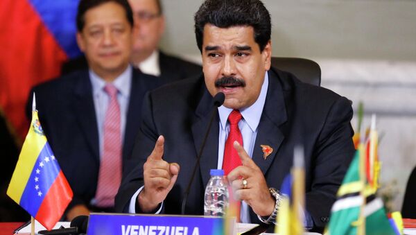 El Presidente de Venezuela Nicolás Maduro habla en la cumbre de ALBA - Sputnik Mundo