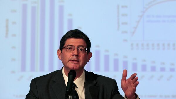 Brazil's Finance Minister Joaquim Levy during news conference - Sputnik Mundo