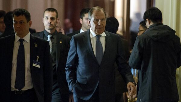 Serguéi Lavrov, ministro de Exteriores de Rusia, durante las negociaciones en Lausana - Sputnik Mundo