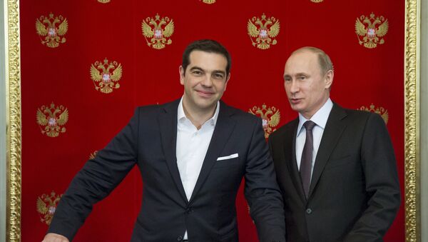 Primer ministro de Grecia, Alexis Tsipras y presidente de Rusia, Vladímir Putin (Archivo) - Sputnik Mundo