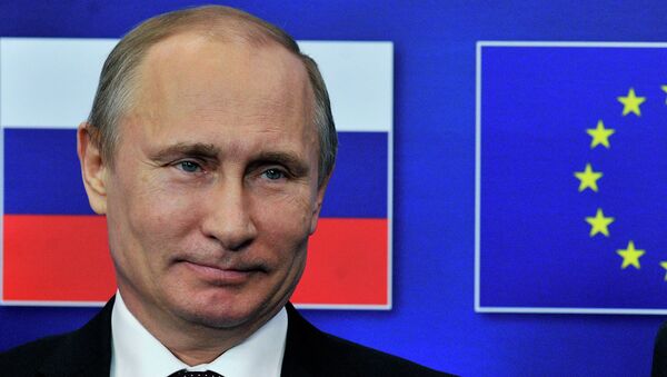 El presidente de Rusia Vladímir Putin en la cumbre UE-Rusia en Bruselas (archivo) - Sputnik Mundo