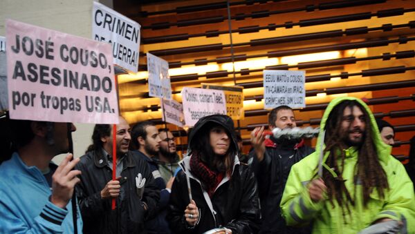 Protesta en Madrid por el asesinato de José Couso (archivo) - Sputnik Mundo