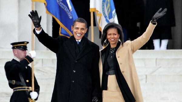 Presidente de EEUU Barack Obama y su esposa Michelle Obama - Sputnik Mundo