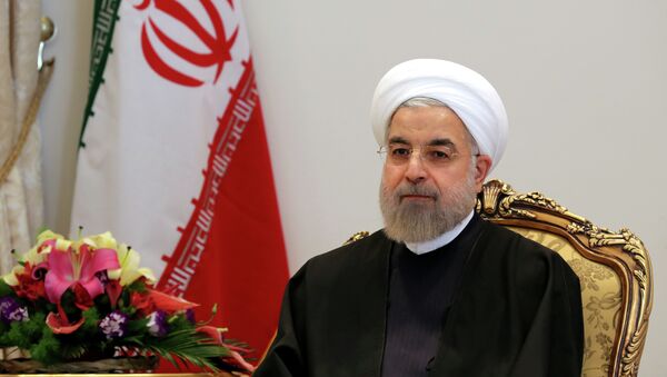 Iranian President Hassan Rouhani meets with Venezuelan Foreign Minister Delcy Rodriguez in the Iranian capital, Tehran, on April 20, 2015. - Sputnik Mundo