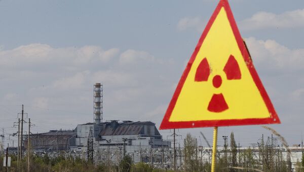 A general view shows of the sarcophagus covering the damaged fourth reactor at the Chernobyl nuclear power plant, northern Ukraine May 1, 2015. - Sputnik Mundo