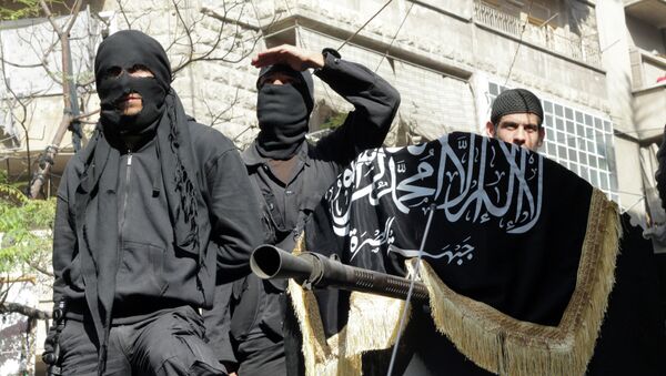 Combatientes del grupo terrorista Al-Nusra (archivo) - Sputnik Mundo