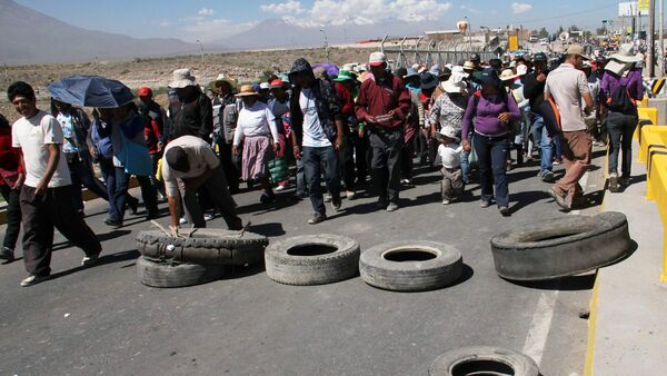 Manifestación de protesta en Perú - Sputnik Mundo