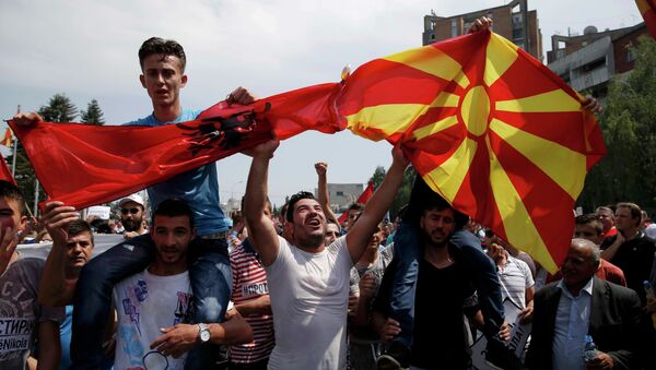 Protestas en Macedonia - Sputnik Mundo