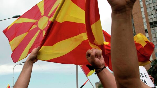 Macedonia protest - Sputnik Mundo