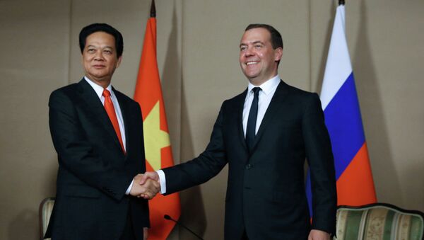 Primer ministro de Vietnam, Nguyen Tan Dung, y primer ministro de Rusia, Dmitri Medvédev - Sputnik Mundo