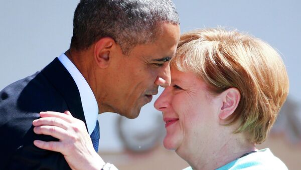 Barack Obama y Angela Merkel - Sputnik Mundo