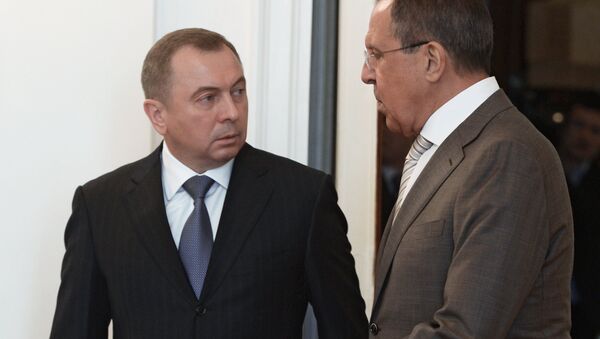 Vladímir Makei, ministro de Exteriores de Bielorrusia y Serguéi Lavrov, ministro de Exteriores de Rusia - Sputnik Mundo