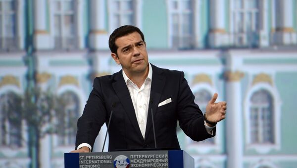 Alexis Tsipras, primer ministro de Grecia, en el foro de San Petersburgo - Sputnik Mundo