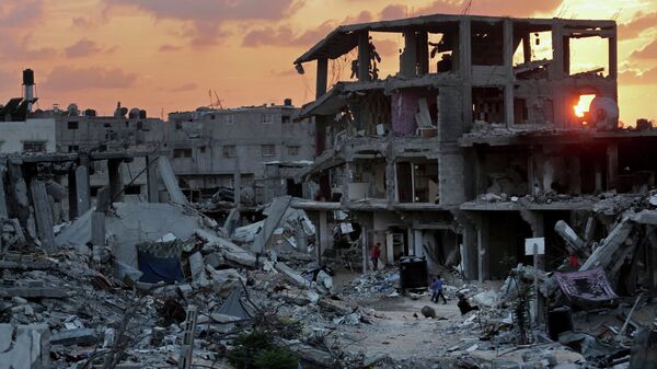 Una casa destruida en la Franja de Gaza (archivo) - Sputnik Mundo
