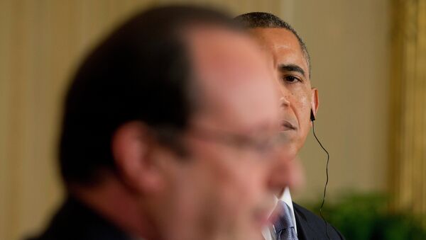 Presidente de Francia, François Hollande y presidente de EEUU, Barack Obama - Sputnik Mundo
