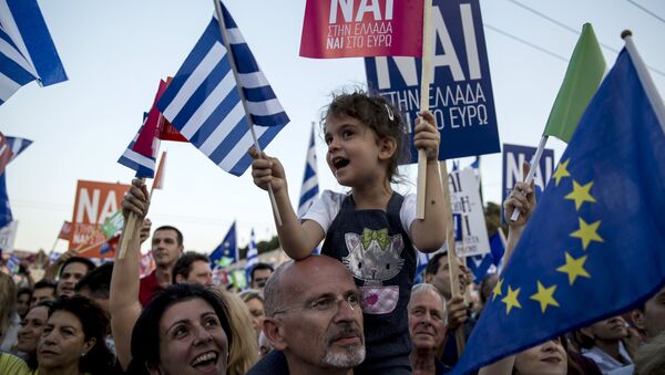 Manifestación pro-Euro en Atenas - Sputnik Mundo