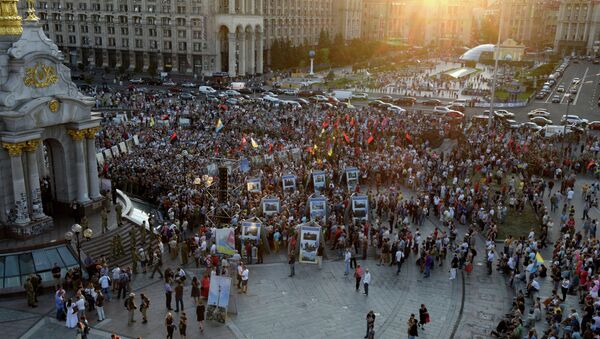 Asamblea Popular del grupo Pravy Sektor en Kiev - Sputnik Mundo
