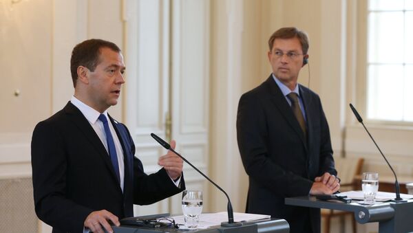 Dmitri Medvédev, primer ministro de Rusia y Miro Cerar, primer ministro de Eslovenia - Sputnik Mundo