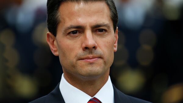 Mexico's President Enrique Pena Nieto attends a wreath laying ceremony on the tomb of the unknown soldier at the Arc de Triomphe monument, on Bastille Day, in Paris, France, July 14, 2015 - Sputnik Mundo