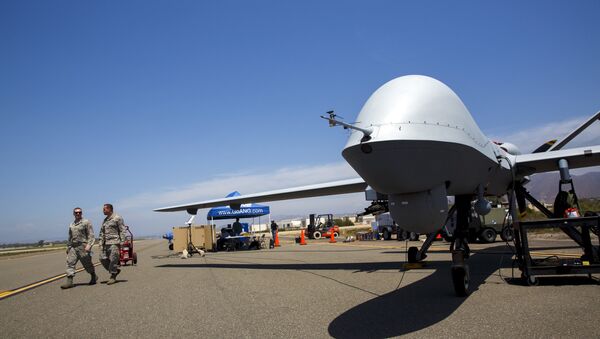 Ensayo de drones en una base naval de EEUU - Sputnik Mundo