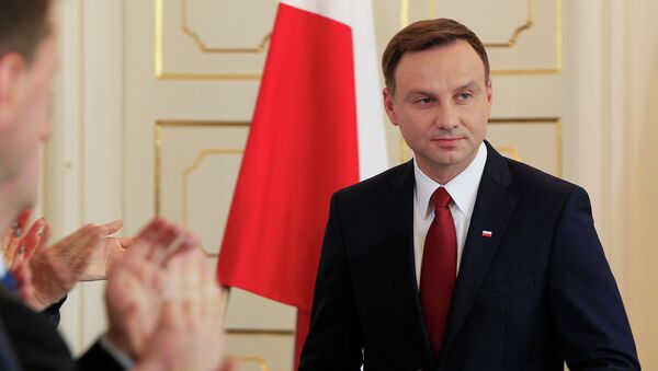 Poland’s President-elect Andrzej Duda attends a state ceremony confirming his electoral win at the Wilanow Palace in Warsaw, Poland - Sputnik Mundo