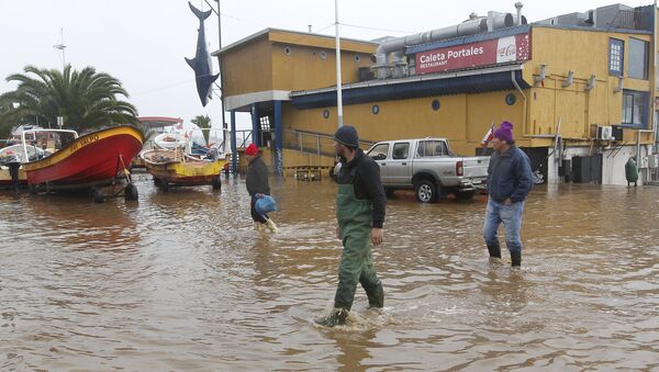 Inundación por el temporal en Chile (Archivo) - Sputnik Mundo