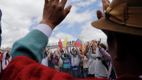 Manifestación de protesta en Ecuador - Sputnik Mundo