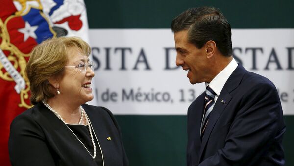 Presidenta de Chile, Michelle Bachelet, y presidente de México, Enrique Peña Nieto - Sputnik Mundo