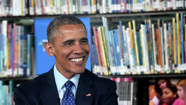 Barack Obama, presidente de EEUU, en la Biblioteca de Anacostia en Washington - Sputnik Mundo