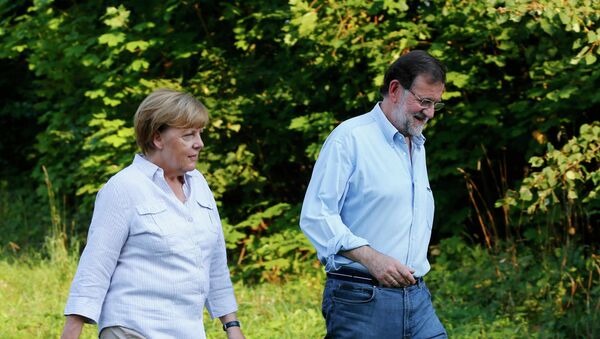 Angela Merkel y Mariano Rajoy - Sputnik Mundo