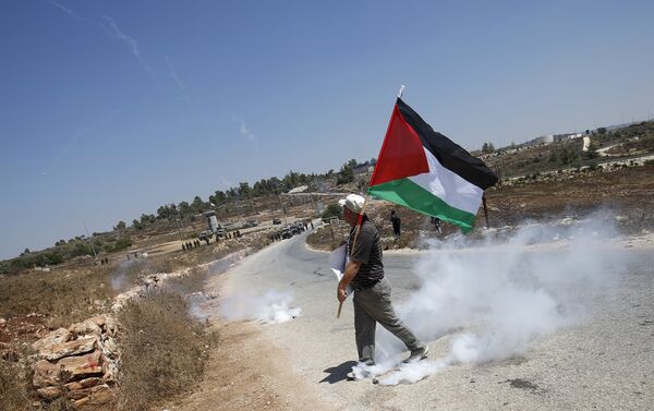 Manifestante palestino en Nabi Saleh - Sputnik Mundo