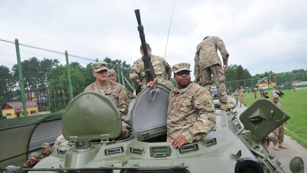 Militares estadounidenses en la base cerca de Lviv, Ucrania - Sputnik Mundo