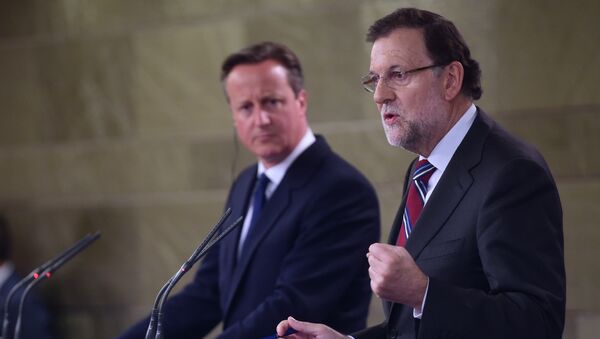 Primer ministro de Reino Unido, David Cameron, y presidente del Gobierno de España, Mariano Rajoy - Sputnik Mundo
