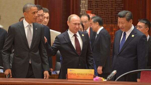 Barack Obama, Vladímir Putin y Xi Jinping (archivo) - Sputnik Mundo