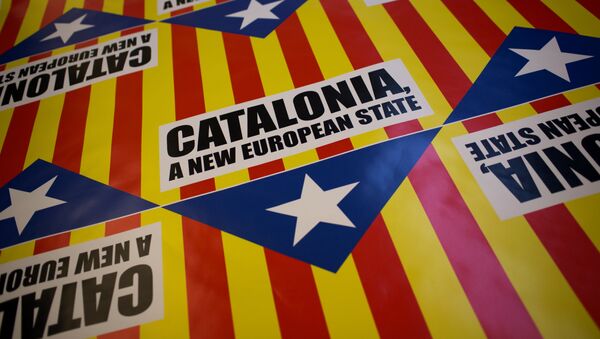 El eslogan Cataluña, un estado nuevo de Europa (archivo) - Sputnik Mundo