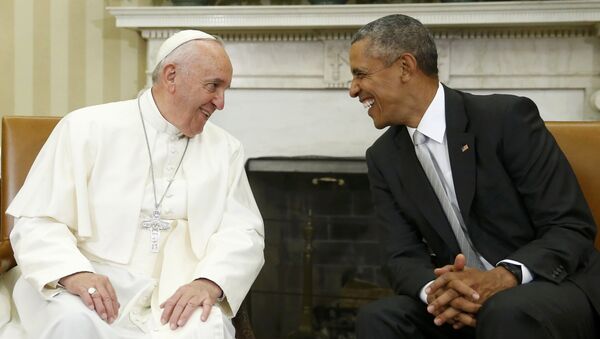Papa Francisco y presidente de EEUU Barack Obama - Sputnik Mundo