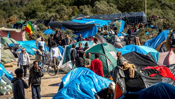 Migrantes están viviendo en lugar llamado Nueva Jungla en Canais, France - Sputnik Mundo