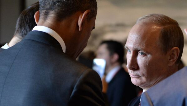 Presidente de EEUU, Barack Obama y presidente de Rusia, Vladímir Putin - Sputnik Mundo