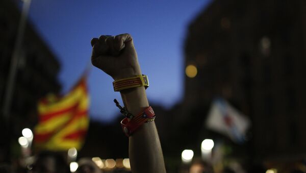 Partidiarios del proceso soberanista de Cataluña - Sputnik Mundo