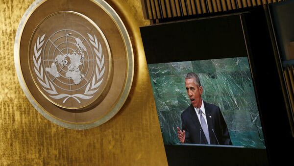 Presidente de EEUU, Barack Obama, durante su discurso ante la ONU - Sputnik Mundo