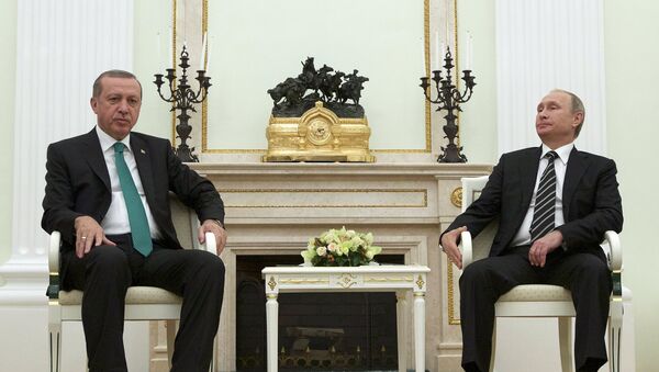 Tayyip Erdogan, presidente de Turquía, y Vladímir Putin, presidente de Rusia - Sputnik Mundo