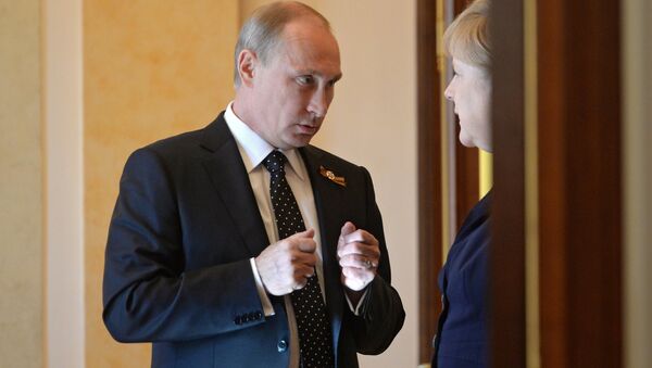 Совместная пресс-конференция президента РФ В.Путина и канцлера Германии А.Меркель - Sputnik Mundo
