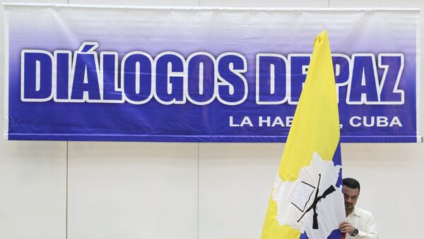 Logo de las negociaciones entre el gobierno de Colombia y las FARC en La Habana - Sputnik Mundo