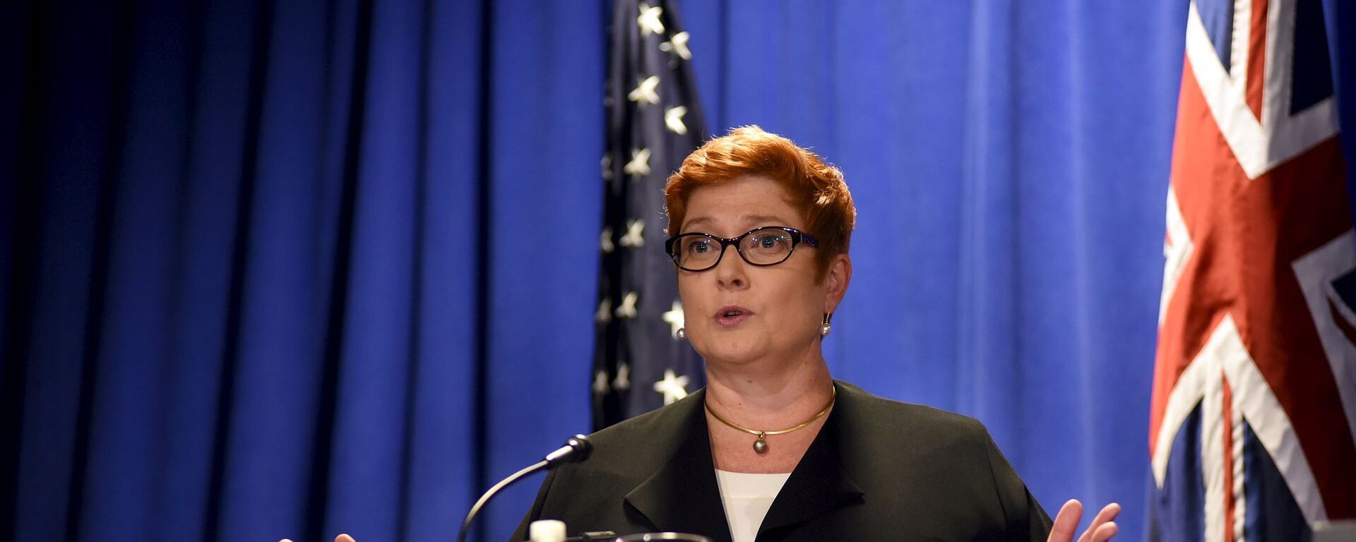 Australian Defense Minister Marise Payne speaks during a joint press availability at the 2015 Australia-U.S. Ministerial (AUSMIN) consultations  - Sputnik Mundo, 1920, 14.03.2022