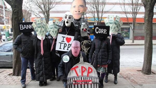 Manifestación contra el TPP - Sputnik Mundo