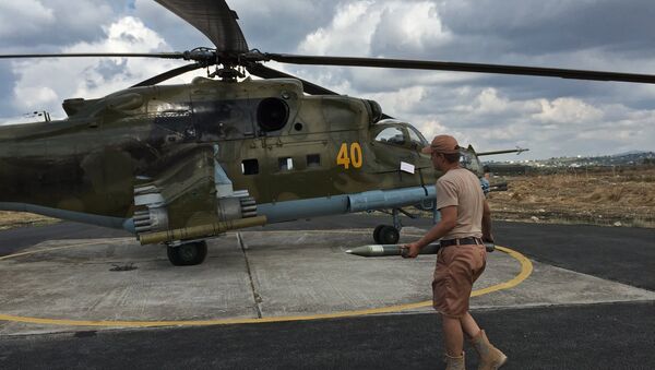 Helicópteros de las Fuerzas Aéreas de Rusia en Siria (archivo) - Sputnik Mundo