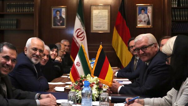 El canciller de Irán, Mohammad Javad Zarif y su homólogo de Alemania, Frank-Walter Steinmeier - Sputnik Mundo
