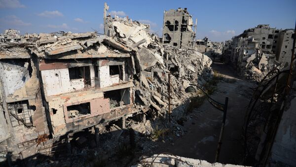 Casas destruidas en la ciudad Homs, Siria - Sputnik Mundo