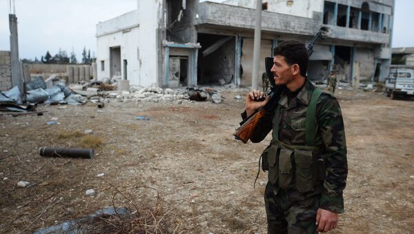 Soldado sirio en la provinvia de Homs - Sputnik Mundo