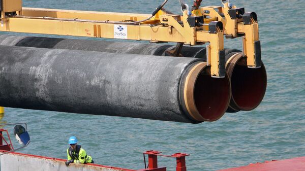 Construcción de una sección del gasoducto Nord Stream (archivo) - Sputnik Mundo